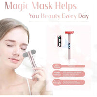 Terapia de luz roja para el rostro, dispositivo LED 7 en 1 para cuidado de la piel y rejuvenecimiento, incluye masajeador facial
