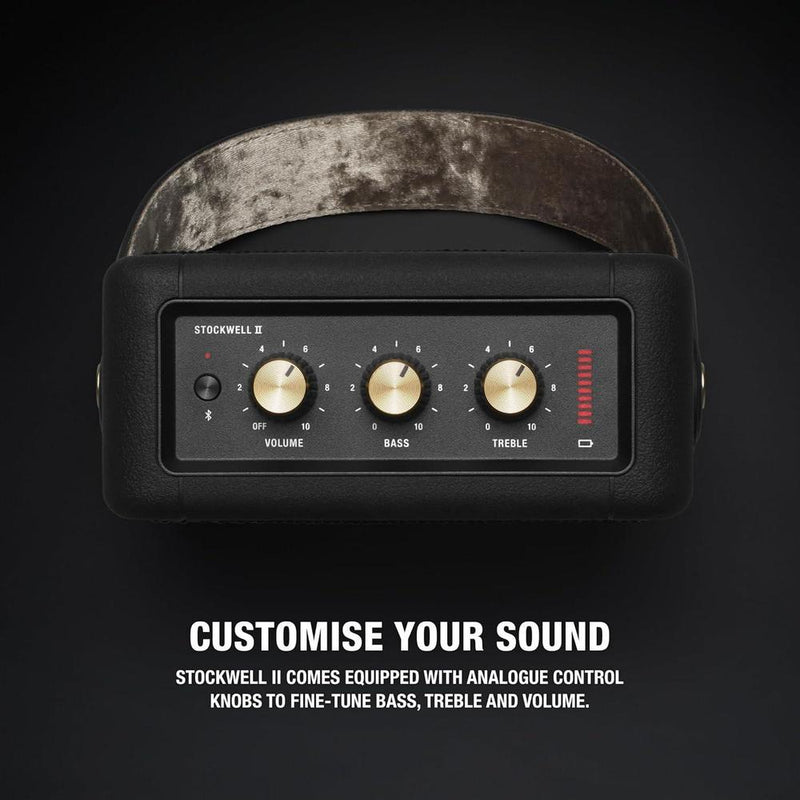 Marshall Stockwell II - Altavoz Bluetooth portátil con más de 20 horas de reproducción, resistente al agua y diseño compacto