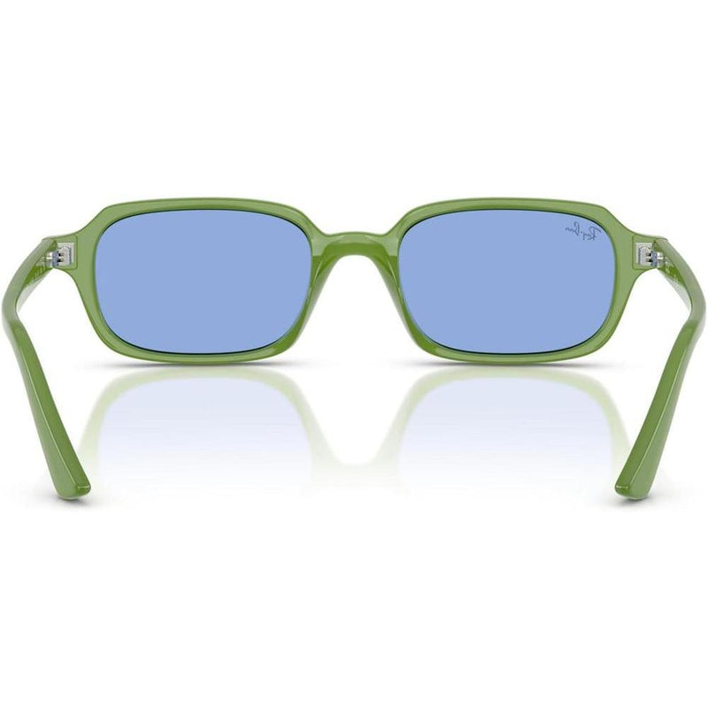 Gafas de sol Ray-Ban RB4455 Zuri, protección UV, marco verde nublado y lentes azules, incluye funda y paño limpiador