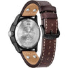 Reloj Citizen Eco-Drive X-Wing y Tie Fighter de acero inoxidable, correa de cuero marrón, modelo AW1738-05W