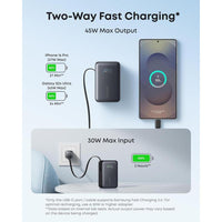 Anker Nano Power Bank, cargador portátil de 10,000 mAh con cable retráctil de alta potencia y pantalla inteligente