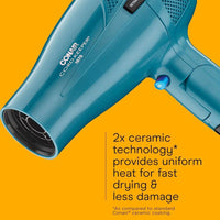 Secador de Pelo iónico Conair con Mango Plegable y Guardacables, Tecnología de Acondicionamiento Iónico, Modelo 289L
