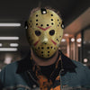 Máscara Cosplay Halloween de terror con diseño de hockey en color amarillo, ideal para disfraces y fiestas temáticas