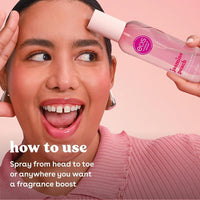 Spray corporal eos de cachemira, aroma jazmín y melocotón, hidratante con ácido hialurónico y glicerina, vegano y cruelty-free