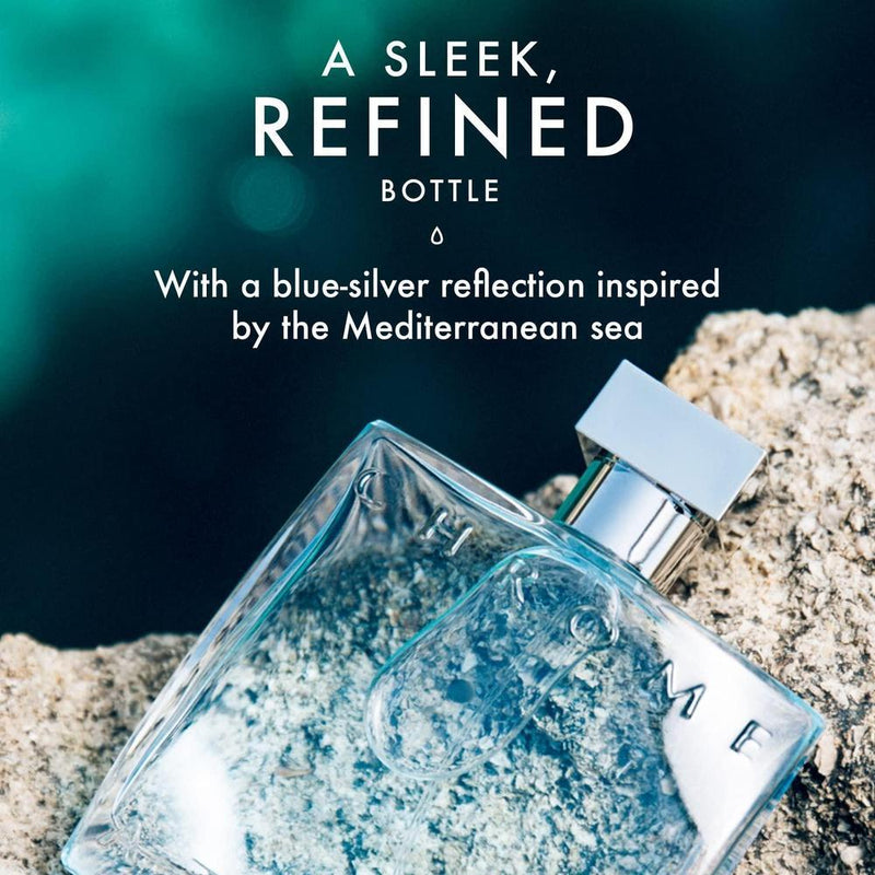 Azzaro Eau de Toilette cromo para hombre, fragancia cítrica, amaderada y almizclada, clásico aroma de verano, uso diario