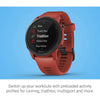 Garmin Forerunner 745, reloj GPS para entrenamiento, funciones inteligentes avanzadas, color rojo