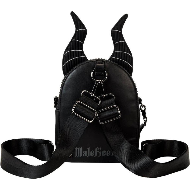 Loungefly Disney Villains Maleficent mochila convertible con diseño exclusivo de cuero vegano y herrajes plomizos