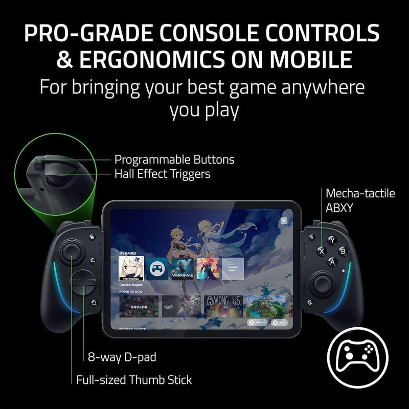 Razer Kishi Ultra Gaming Controller para Android, iPhone & iPad: Controles Pro y Grip Ergonómico - Juegos en Móvil y Chroma RGB