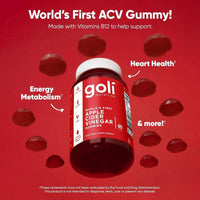 Goli Gummies de Vinagre de Manzana con Vitamina B12, Remolacha y Granada - Veganas y Gluten-Free, 60 gomitas