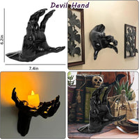 Decoraciones de Halloween, manos espeluznantes para decoraciones de pared góticas con velas, paquete de 3 piezas