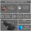 Lenovo V-Series V15, AMD Ryzen 7, 40GB RAM, 1TB SSD, Win 11 Pro, Teclado Numérico, Cámara Web, Negro