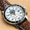 Reloj Citizen Eco-Drive Weekender Brycen cronógrafo con caja de acero inoxidable y correa de cuero marrón