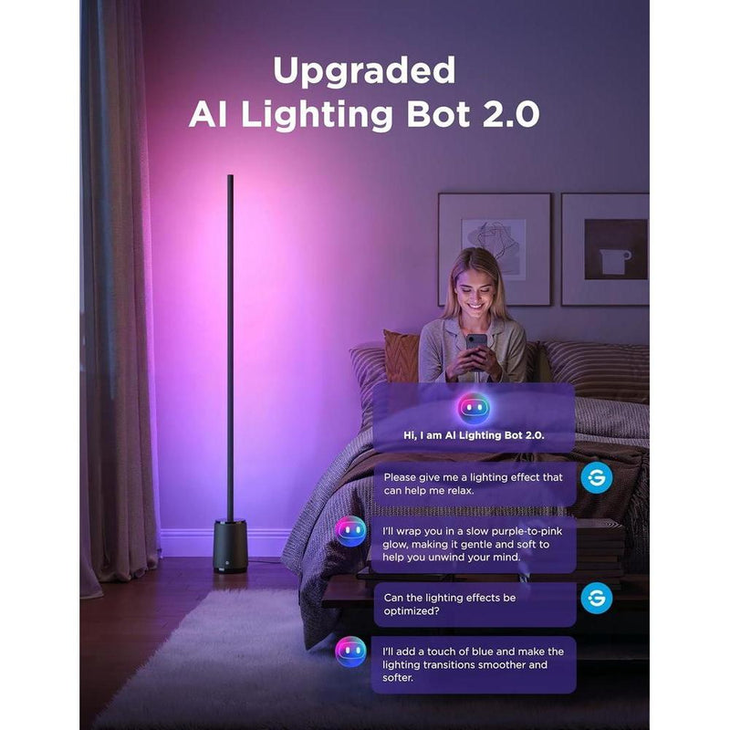 Lámpara de pie Govee Smart RGBIC, compatible con asistentes de voz, color y temperatura ajustables, con modos dinámicos