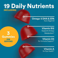 SmartyPants Gomitas multivitamínicas para hombres con Omega 3, metilfolato, vitaminas D3, C, B12, B6, A, K, zinc y selenio, sin gluten