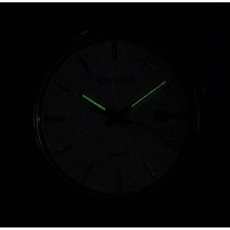 Citizen reloj de hombre, diseño casual, movimiento de cuarzo en acero inoxidable y cuero, color negro, modelo BI5000-01A
