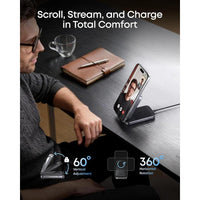 Estación de carga inalámbrica Anker Prime 3 en 1, soporte de cargador MagSafe, 25W para iPhone, Apple Watch, AirPods