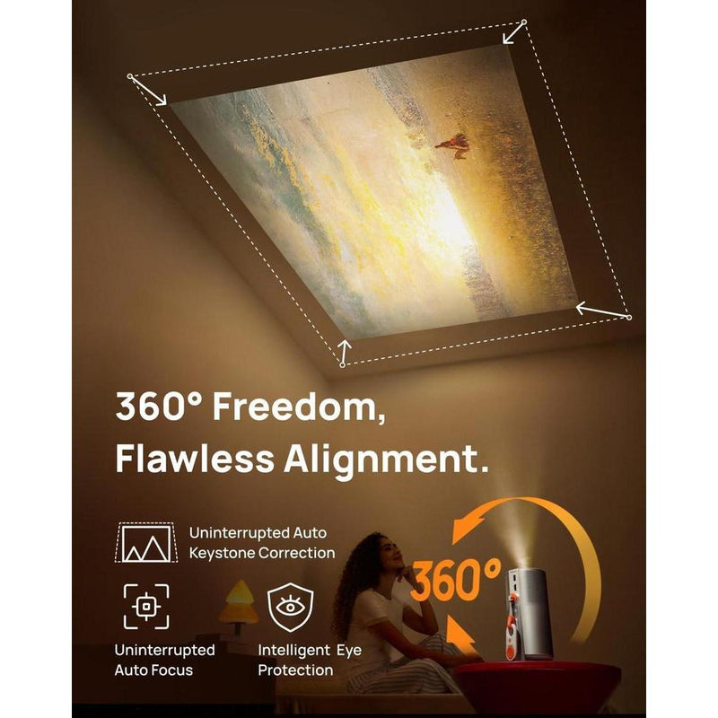 XGIMI MoGo 4 2025 Proyector portátil, soporte PowerBase, Google TV, Netflix, 360° ajustable, audio Harman Kardon