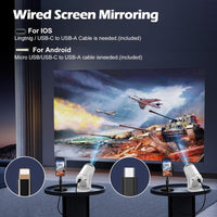Mini proyector inalámbrico con WIFI 6 y Bluetooth, compatible con 4K y 1080P, diseño portátil giratorio compatible con múltiples dispositivos