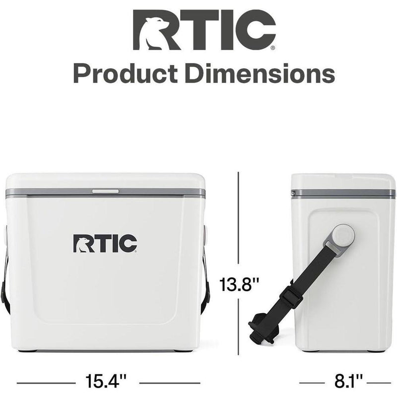 Enfriador de viaje RTIC 16 Qt, portátil rígido con correa y asa para exteriores, playas, picnics y deportes