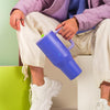HydroJug Traveler - Moderno vaso con asa y pajilla abatible simple, resistente a las fugas, reutilizable