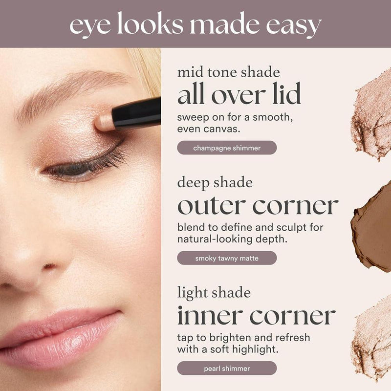 Sombra De Ojos Julep 101 Resistente Al Agua Neutra Mate Con Difuminador Integrado
