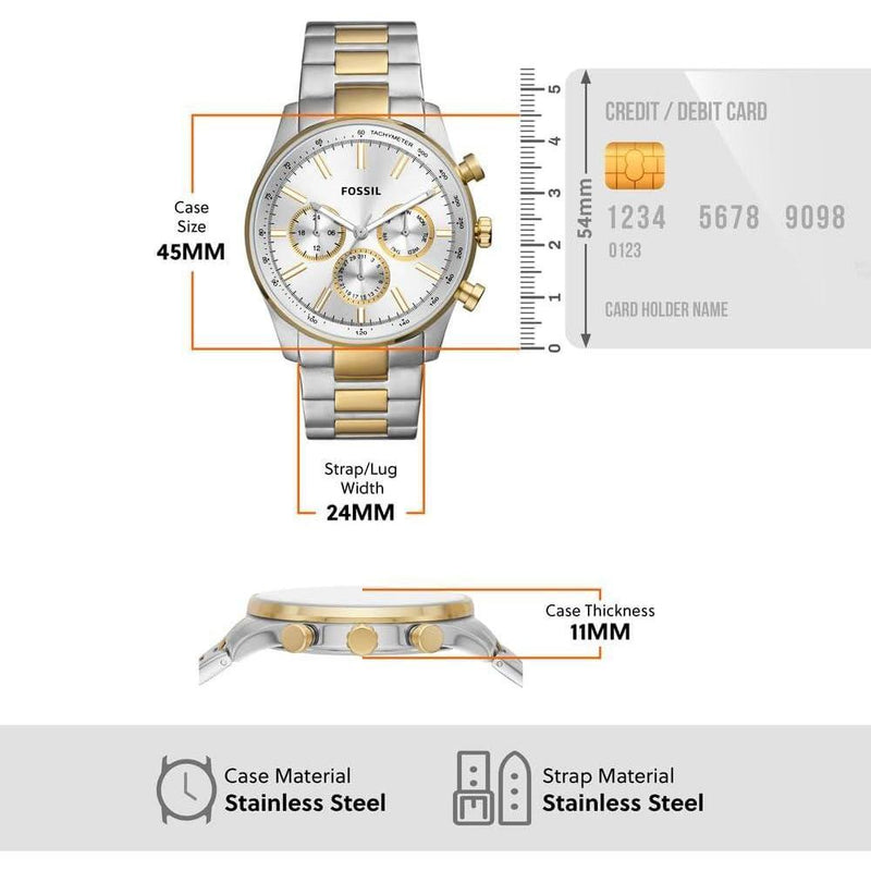 Sullivan Reloj Multifunción de Acero Inoxidable en Dos Tonos, Moderno y Elegante para Hombres