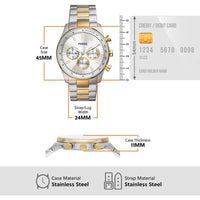 Sullivan Reloj Multifunción de Acero Inoxidable en Dos Tonos, Moderno y Elegante para Hombres