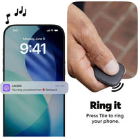 Tile Mate de Life360, rastreador Bluetooth y localizador de llaves, compatible con iOS y Android, paquete de 4, color negro