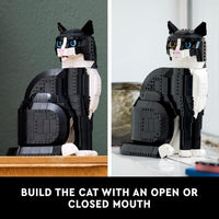 LEGO Ideas Tuxedo Cat - Juego de construcción para adultos, decoración del hogar, regalo para amantes gatos y mujeres