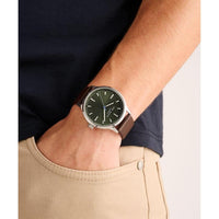 Reloj Ted Baker Cosmop con correa de cuero ecológico para hombre, esfera verde, diseño elegante y resistente al agua