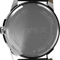 Reloj Timex Easy Reader para hombre con correa de cuero negro, esfera azul y luz Indiglo resistente al agua