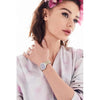 Citizen Eco-Drive Disney Princess Ariel Reloj con diamantes tono dorado, esfera azul de cristal de zafiro, modelo EX1499-50W