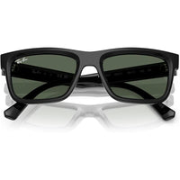 Ray-Ban Gafas de Sol Unisex con Marco Negro y Lentes Verde Oscuro, Protección UV 100%, Incluye Funda y Paño