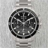 Bulova Marine Star Series C Reloj de Cuarzo Cronógrafo para Hombre con Esfera Negra y Acero Inoxidable
