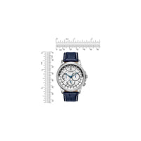 Reloj Citizen Eco-Drive para hombre con calendario, cronógrafo y manos luminosas, correa de cuero azul y esfera blanca