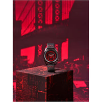 Citizen Reloj Eco-Drive Marvel Miles Morales acero inoxidable negro con correa cuero y esfera negra, modelo AW1685-00W
