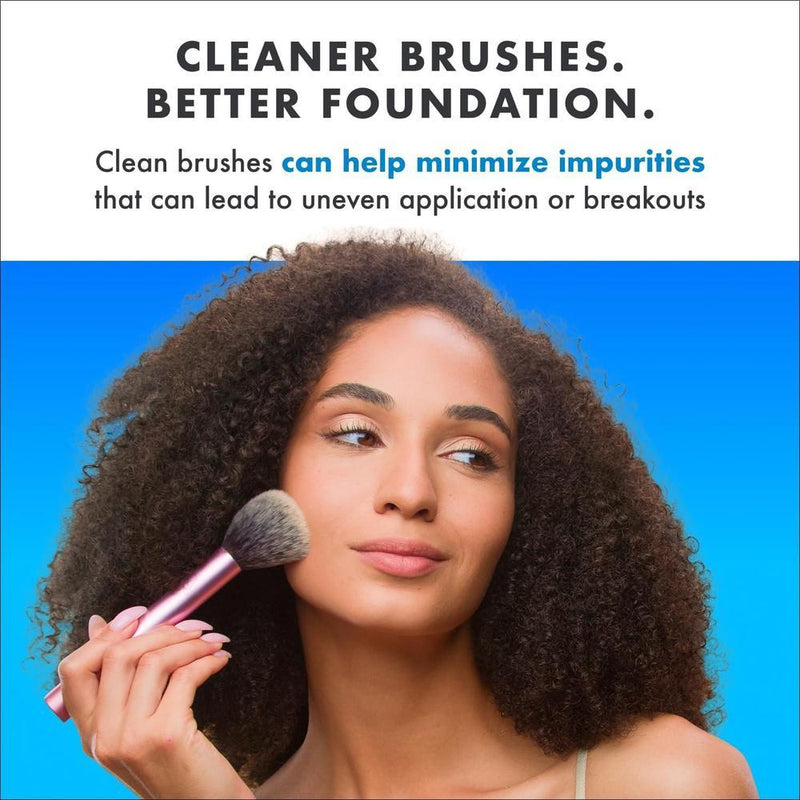 Solución limpiadora profesional de brochas de maquillaje con fragancia de vainilla azul, secado rápido y sin enjuague
