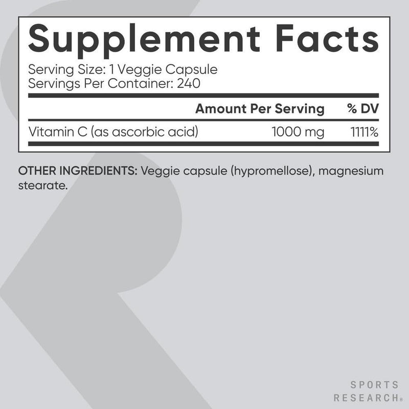 Suplemento de vitamina C de alta potencia con antioxidantes y apoyo inmunológico, cápsulas veganas sin OGM ni gluten