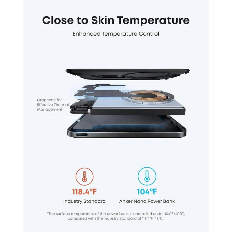 Anker Nano Power Bank con Batería Inalámbrica de Carga Magnética, Compatible con MagSafe, Certificado Qi2, Diseño Ergonómico