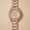 Reloj de pulsera multifuncional Fossil Riley para mujer, acero inoxidable, cronógrafo, resistente al agua, oro rosa