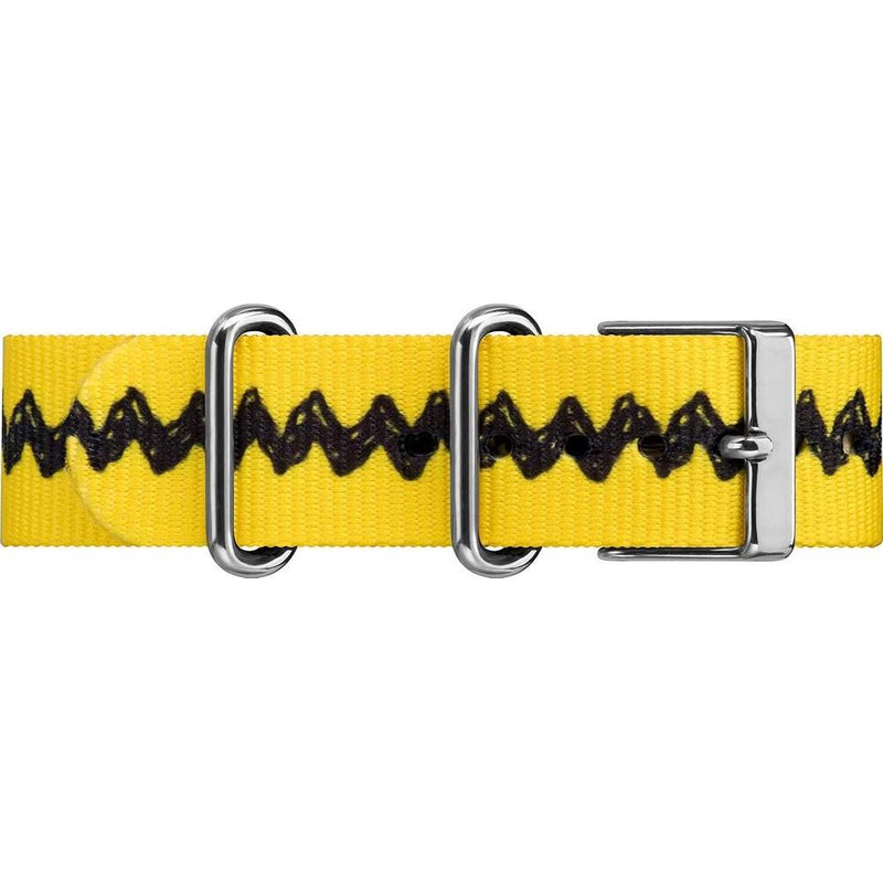 Timex x Peanuts Reloj Unisex Weekender con correa ajustable de nailon, esfera de Charlie Brown y luz nocturna Indiglo