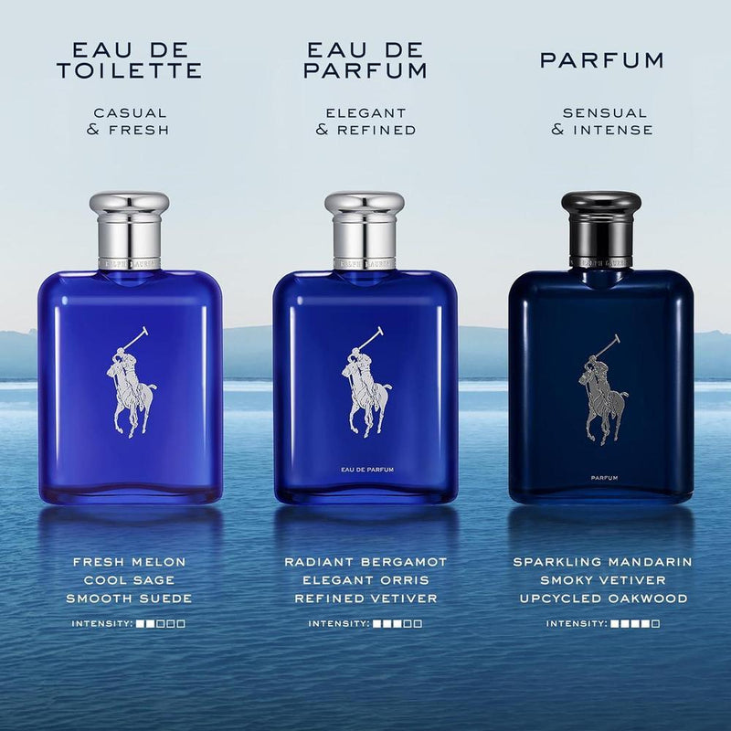 Ralph Lauren Polo Blue Parfum Colonia Hombre Acuático y Fresco con Cítricos, Romero y Vetiver Fragancia Intensa