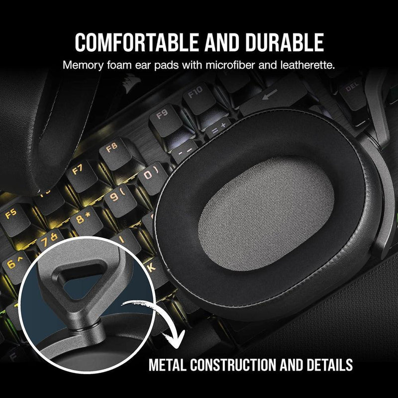 CORSAIR HS65 SURROUND Auriculares gaming multiplataforma con Dolby Atmos, SoundID, compatible iCUE - PC, Mac, PS5, PS4, Xbox