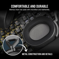 CORSAIR HS65 SURROUND Auriculares gaming multiplataforma con Dolby Atmos, SoundID, compatible iCUE - PC, Mac, PS5, PS4, Xbox
