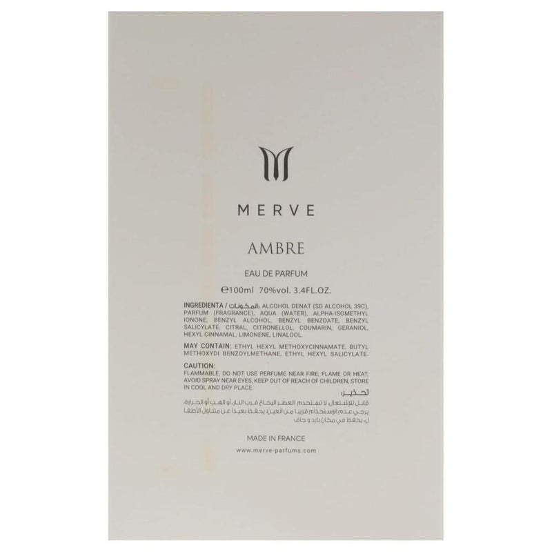 Merve Ambre para Mujer - Eau de Parfum Spray con elixir de caramelo, vainilla y ámbar
