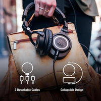 Audio-Technica ATH-M50X - Auriculares de monitor de estudio negro, grado profesional, criticamente aclamados.