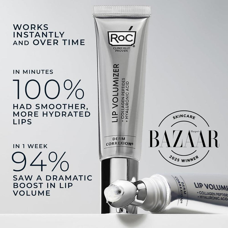 RoC Derm Correxion Lip Volumizer, tratamiento labial con ácido hialurónico y vitamina E, incluye crema suavizante de ojos