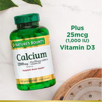 Nature's Bounty Calcio con Vitamina D3 para Salud Ósea, Suplemento de Calcio y Vitamina D, 120 Cápsulas Blandas (2 Paquetes)