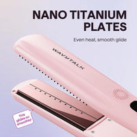 Plancha de pelo a vapor Wavytalk con nano titanio y peine desmontable. Reduce daño, nutre y alisa con vapor