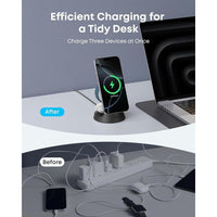 Anker MagSafe Cargador Compatible con iPhone 17/16/15/14, Apple Watch y AirPods, Estación de Carga 3 en 1 MagGo